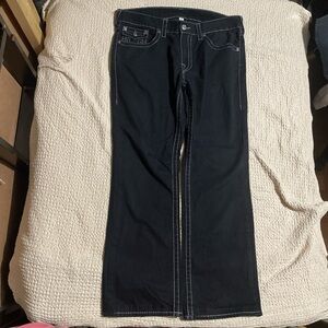 True Religion Black Jeans with White Accents